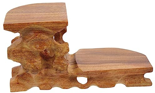 BESPORTBLE Base Espositiva Legno Massello per Statue e Vasi Decorativi Design Rustico e Stabilità Ottimale per Esposizione di Bonsai e Oggetti Arte