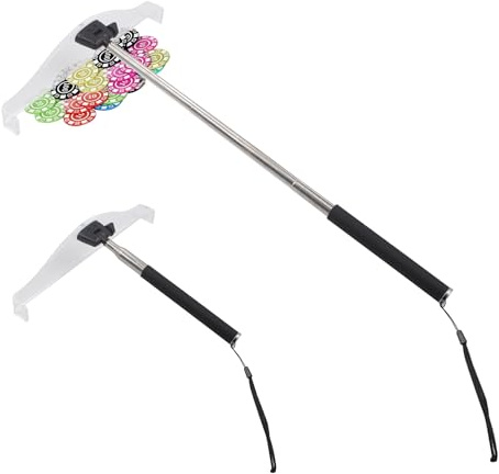 2 pezzi Poker Chip Pusher telescopico, roulette rastrello per giochi di carte, lunghezza regolabile 22 – 95 cm, impugnatura antiscivolo per poker