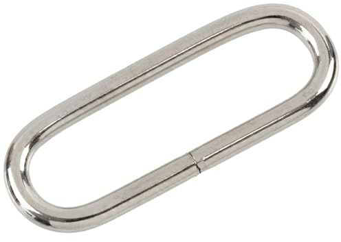 AERZETIX - Set di 12 Anelli di collegamento ovali per personalizzare borse abbigliamento creazioni tessili cinghie e manici | passaggio nastro 30mm | in metallo colore argento