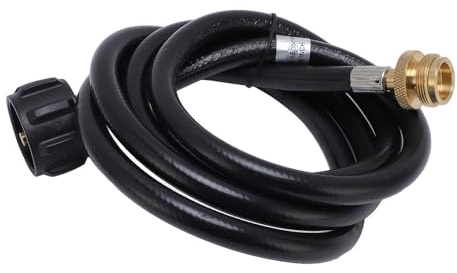 SALALIS Bärbar Grillförlängningsslang Robust Mässingspassning BBQ-slang för Kaminvärmare Tank RV Bränsle Gas 1lb Till 20lb (4FT)