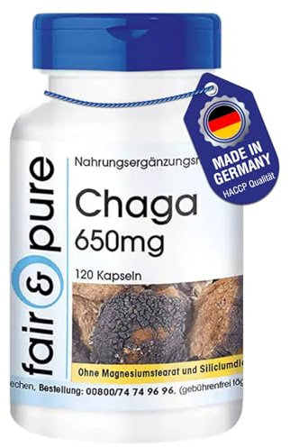 Fair & Pure® - Chaga 650mg - Capsule - Inonotus obliquus - Vegan - 120 Capsule