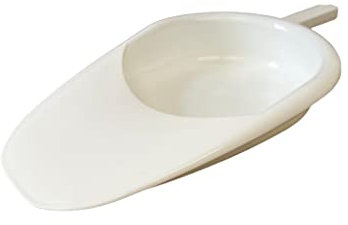 Cura Farma Padella da letto Riutilizzabile In Polietilene di colore Bianco - Padella per Disabili, Allettati e Anziani