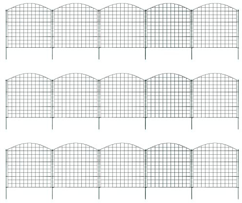 Joparri Clôture pour étang Clôture de jardin, 33 pièces Set Clôture de camping, clôture d'étang Clôture à emboîter, enclos libre - 15 éléments de clôture 18 barres de fixation (arc supérieur)