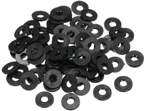 PATIKIL M6 Rubber Flat Washer, 100 Pack 6mm ID 13mm OD 1.6mm Thick Sealing Spacer Gasket Ring for Faucet Pipe Water Hose Fastener Bolt, Black