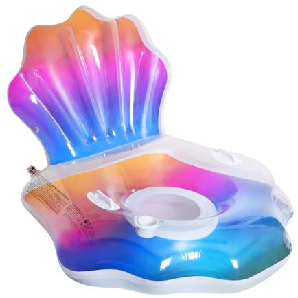 MoKo Grande Materasso Gonfiabile, Materassini da Piscina Gonfiabile a Forma di Conchiglia in PVC con Maniglie Laterali, Accessori Piscina Materasso Gonfiabile per Piscina, Mare, Lago, Adulti, Colorato