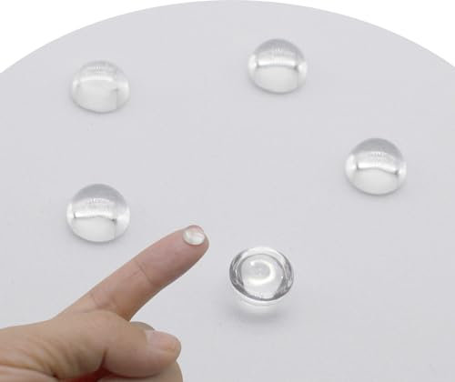 Jeada Lot de 5 lentilles en verre optique 8 mm 0,8 cm, lentille convexe plate sans mise au point des bords, lentille convexe LED pour lampe de poche LED, lampe frontale de vélo, transparent (Φ8 mm x H