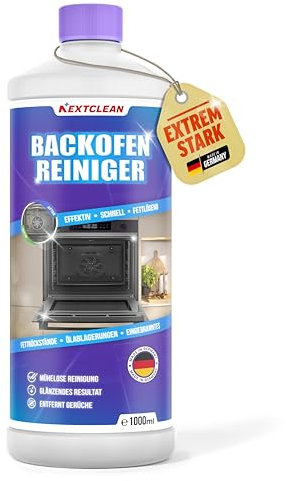 NEXTCLEAN Backofenreiniger extra stark [NEUE FORMEL] - Entfernt innerhalb Minuten fette und eingebranntes - Premium Ofenreiniger für glänzende Resultate - 1L (Transparent)