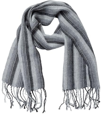 Hand-Loomed Alpaca Scarf Fair Trade 100% Hypoallergenic Alpaca Fiber Soft Warm Durable Wrinkle Resistant Handmade Artisan Bolivian Craft Winter Gift (Gray)