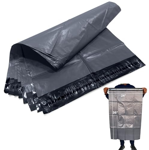 JeeJaan® 200 Extra Large Grey Postal Bags 24 x 36 - 610 x 914 mm  Strong Durable Plastic Shipping Bags – Waterproof and Recyclable Mailing Bags for Postage Delivery Bags