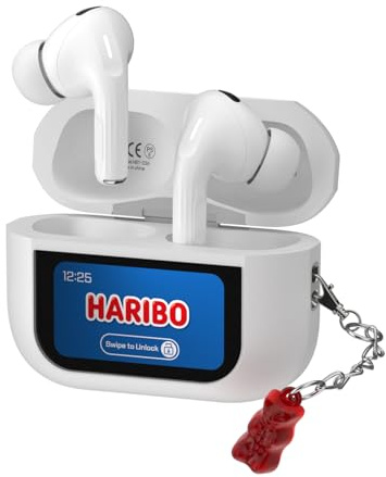 DCHK Haribo Wireless Earbuds with LCD Touchscreen Case, Bluetooth 5.4 TWS, Noise Cancelling, 13mm Bass Driver, IPX4, Gummy Bear Style