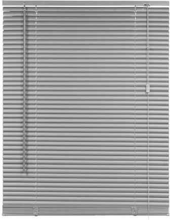 REHAN & CO Custom Made to Measure PVC Venetian Blinds 25mm Thin Slats Shutter Blinds Window Treatments Child Safe Home Office Windows Blind (Grey, 90W x 150H cm)