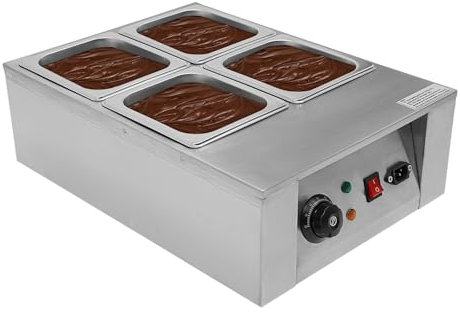 Schokolade Temperiermaschine mit 4 Töpfen 0-80℃ Schokolade Schmelzen Maschine 850W Kommerzielle Wasser Heizung Topf Schokoladenbad für Restaurants Cafés