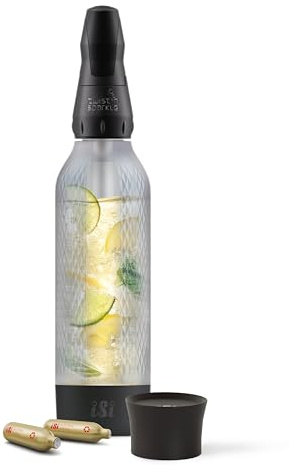 iSi Twist'n Sparkle Virtuoso Machine à gazéifier 0,95 l – Machine à soda pour eau pétillante, jus et cocktails – Machine à gazéifier et à soda avec housse en silicone antidérapante – Machine à eau