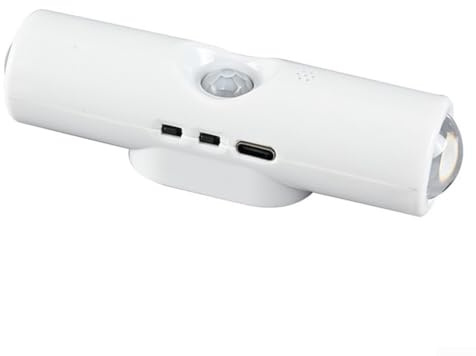 EffiFish 4 st smart rörelsesensor magnetisk vägglampa, med USB-laddningsbar LED-nattlampa för sovrum hall hembelysning, vit (RGB färg 4 st)