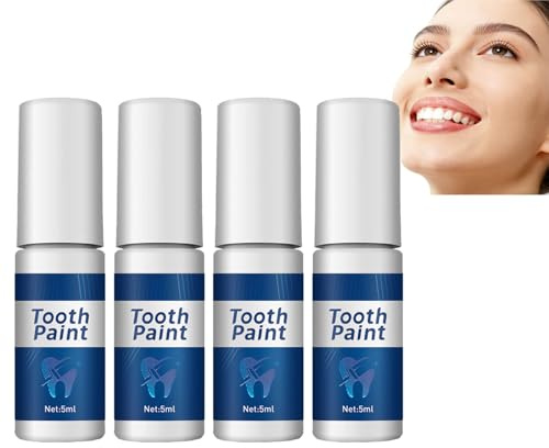 Lot de 4 dentifrices blanchissants - Gel de blanchiment rapide des dents - Pour enlever les taches - Blanchiment durable - Soin buccal portable avec protection de l'émail - Formule douce et non