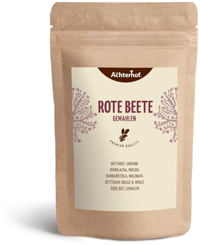 Rote Beete Pulver 1000g | erdig, herzhaft und süß | roh und gekocht verwendbar | ideal zum Färben von Lebensmitteln | vom Achterhof