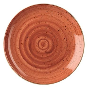 Churchill 382655 Stonecast Teller flach aus Porzellan, Spice Orange, 26 cm