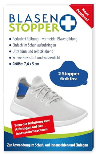 BLASENSTOPPER - Das Blasenpflaster für den Schuh | 2 Stopper für die Ferse | Zur Vermeidung von Blasen und Druckstellen. Für Sportschuhe, Wanderstiefel, Arbeitsschuhe und Freizeitschuhe.