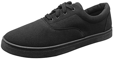 Kilter Men's Ollie Low Canvas Skateboard Style Trainers - Black - 8.5 UK