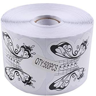 BeautyLeader 500Pcs/Roll Nail Form Guide Acrylic Tip Extension Forms Butterfly Design Nail Form Sticker Rroll Manicure Tool