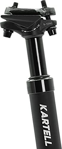 Kartell ® Federsattelstütze aus Aluminium | gefederte Sattelstütze für MTB, Trekking/City und E-Bikes | erhältliche Durchmesser 31.6 mm, schwarz