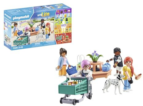 PLAYMOBIL MyLife 71541 MyFigures Shopping, große Einkaufstour durch die Läden, inklusive Einkaufswagen und Einkaufstüte, detailreiches Spielzeug für Kinder ab 5 Jahren