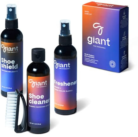 Kit Limpieza Zapatillas | 3 en 1 | GIANT® Athletic Care | Kit de Mantenimiento Premium para Zapatillas | Spray Impermeabilizante Calzado | Desodorante Zapatos | Cepillo | Para todo tipo de tejidos