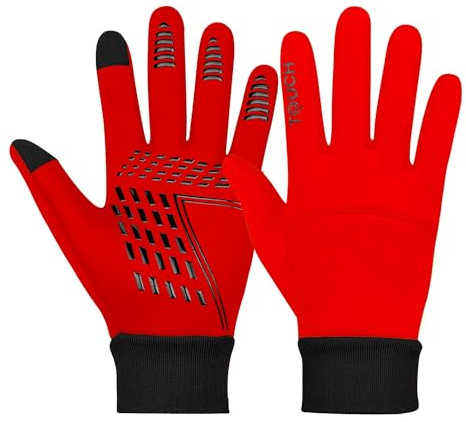 3S SPORTS Kids Children Boys Girls Cycling Winter Gloves Warm Gloves Touch Screen Anti-slip Thermal Gloves (Red, XS)