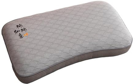 Fenteer Buchweizenkissen, Nackenstützkissen, Abnehmbarer Kissenbezug, leicht, für Jede Schlafposition, Nackenstützkissen fürs Bett, Grau