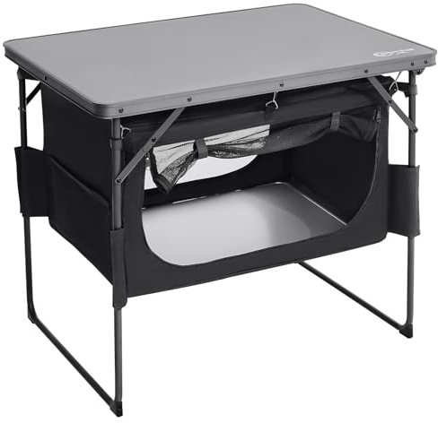 Portal Campingtisch Faltbar mit Stauraum Klapptisch klappbar Esstisch Mini Gartentisch Ultraleicht für Camping Outdoor Balkon Garten