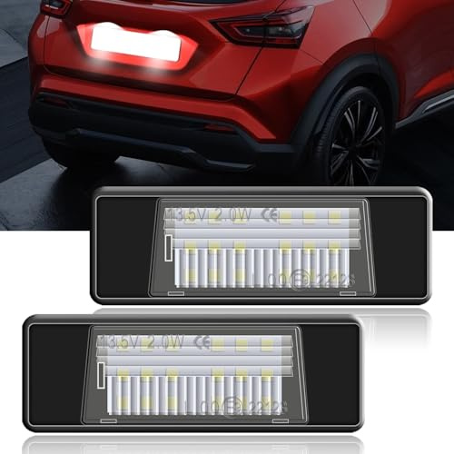 Erato LED-registreringsskyltbelysning CanBus felfri kompatibel med X-Trail T31 Qashqai J10 J11 Juke F15 NP300 Navara D23 Note E12 Q50 etc
