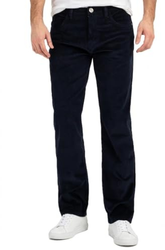 Rock Creek manchesterbyxor, herr, normal passform, tygbyxor, H-399, marinblå, 42W / 32L