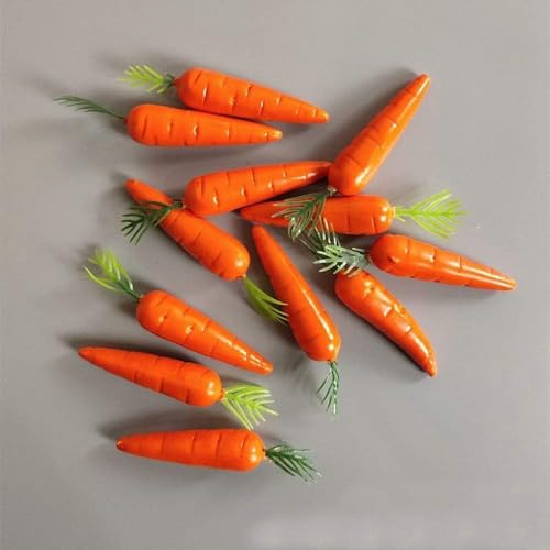 Nlinlin 30 piezas de mini decoración de Pascua zanahorias realistas de frutas falsas simulación de zanahorias para arreglos florales, Pascua, hogar, cocina, decoración de exhibición