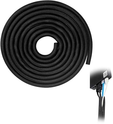 Guaina per Cavi 13mm x 3m, Protezione Cavi Cani Gatti, Organizzatore Cavi per Casa Ufficio Auto, Guaina Copricavi in PET Resistente al Calore, Nascondi Cavi per Computer TV Motore Auto e Gestione