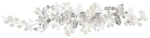 Hemobllo Accessoire de Cheveux Mariée en Alliage Argenté Brillant, Bandeau Cristal Réglable Confortable pour Mariage et Soirée