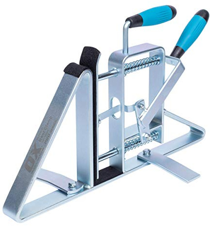 OX P200101 Pro Solid Steel Door Clamp, Multi-Colour, 49 x 30 cm | Hold All Doors upto 55mm Thickness (490 x 300 mm), Padded Protection & Stabilisers, Soft Grip Handle