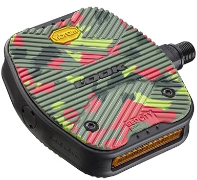 LOOK Cycle - Geo City Grip Fahrrad Pedale - Anti-Rutsch Flat Pedale - Innovative Activ Gummi Oberfläche - Premium Hochleistungs Fahrradpedale für Cityräder - Crazy Camo