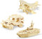 Georgie Porgy Hölzerne 3D Puzzle Sammlung Puzzle Modell Kit Baukasten Holzhandwerk Kinder Holzbausatz Pädagogisches Spielzeug DIY Geschenk Packung 3 (Doppeldecker Geländewagen Yacht)