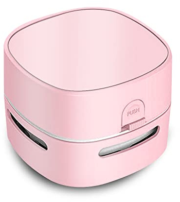 ODISTAR Desktop Vacuum Cleaner, Mini Table dust Sweeper Energy Saving,High Endurance up to 400 mins,360º Rotatable Design for Keyboard/Home/School/Office (Pink)