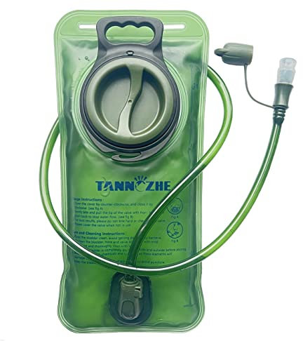 TANNOZHE Trinkblase 2 Liter auslaufsicheres Wasserreservoir,BPA-freier Trinkrucksack-Ersatz,Sport-Reise-Reservoir Trinkrucksack Pack Wandern im Freien (Grün 2 Liter)