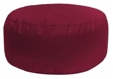 Bruni Pouf Sitzhocker L in Bordeaux – runder Sitzpouf, Indoor und Outdoor als Fußhocker, Yoga-Sitzkissen, Meditationskissen geeignet, in Deutschland gefertigt