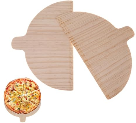 Pala per pizza in legno, set di 2 palette per pizza semicircolari