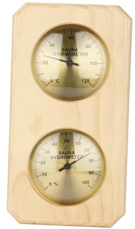 Thermomètre et hygromètre en Bois for Sauna, hygrothermographe Mural, Facile à Lire, jauge de Mesure de la température et de l'humidité for Douche, Vertical(Vertical)