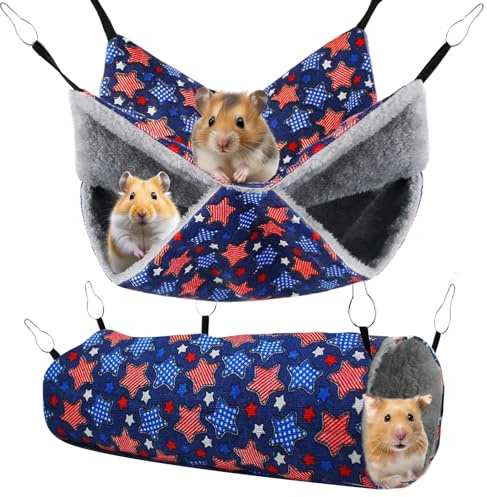 IIRC Meerschweinchen Hängematte, Meerschweinchen Tunnel, Hamster Zubehör, Meerschweinchenspielzeug, Haustier-Hängematten für Hamster, Frettchen und andere Kleintiere