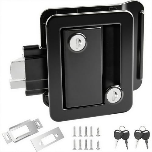 TINMAGI Serratura per Porta di Ingresso per Camper, Chiusura del Blocco per Porta Camper in Lega di Zinco con Chiavi, Kit di Attrezzi per Serratura per Roulotte, Rimorchi da Viaggio, Yacht