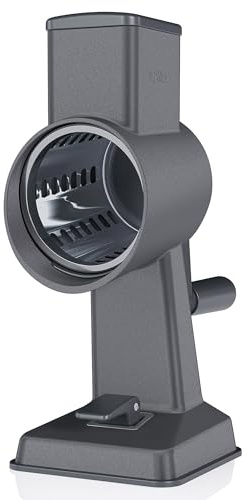 Zyliss Rallador Giratorio de Queso, Hoja de tambor de acero inoxidable, Utensilio de cocina profesional, Ideal para rallar queso, verduras y nueces, Rallado rápido y fácil, Garantía de 5 años