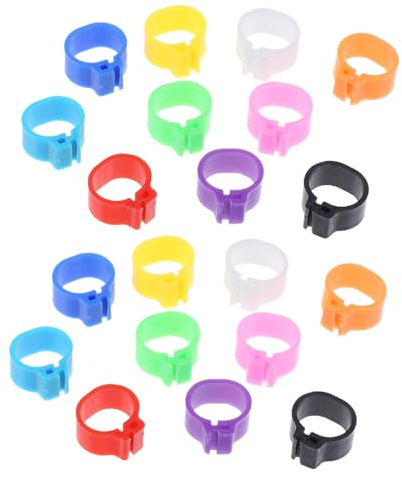 NOLITOY Pigeon Identification Leg Bands 100pcs Plastic Foot Rings for Parakeets Bantam Chickens and Egg Eaters