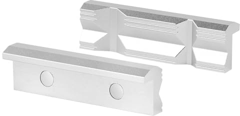 SWAWIS 1 Coppia di 100mm Ganasce Protettive per Morsa in Alluminio con Magnete e Prismi per Proteggere la Morsa