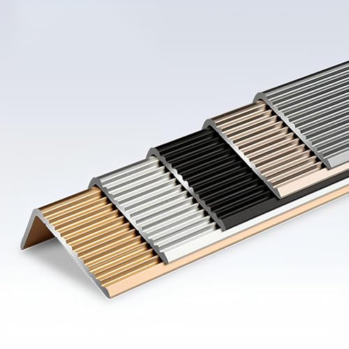 Profilé De Nez De Marche Escalier En Aluminium, Protection De Bord D'escalier Antidérapante, Pour Bords D'escalier Extérieurs/Intérieurs(Silver,3x7x90cm)
