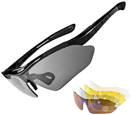 ROCKBROS Pickleball Glasses for Men/Women Safety Certified Polarized UV400 Protection Sports Glasses with Detachable Temples & Strap